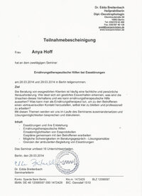 Ernährungstherapeutische Hilfe bei Essstörungen